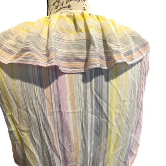 Lauren Conrad Dress Size XL Pastel Sleeveless Faux Wrap Lined Belted Summer EUC - Picture 9 of 16